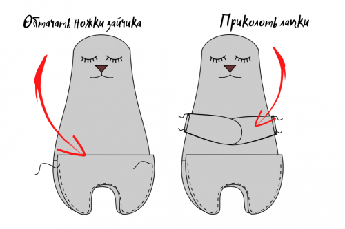 Как сшить игрушку Зайчика с мешочком для сухих трав фото