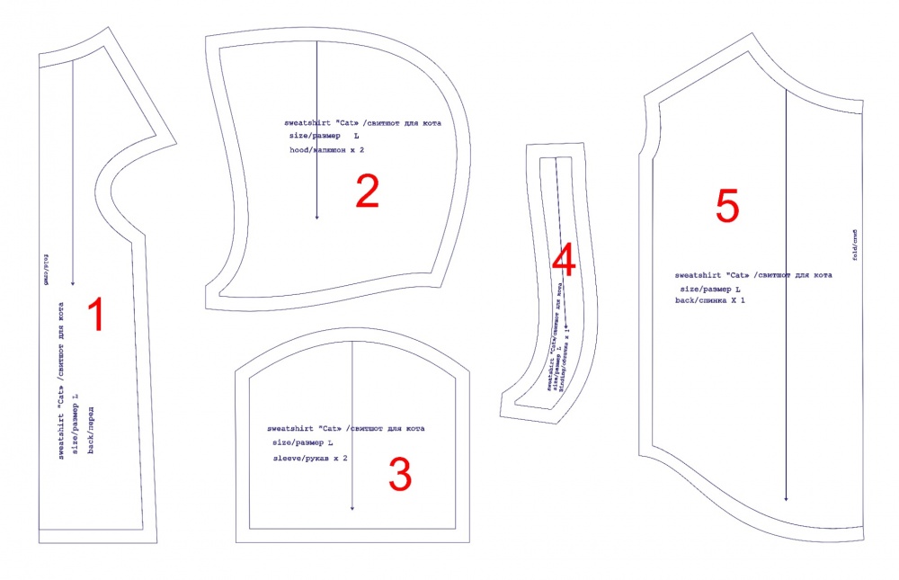 Как сшить свитшот для кота фото