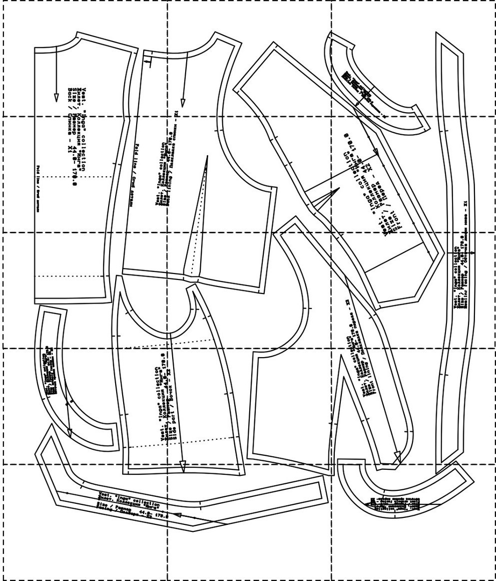Выкройка жилета. Городская коллекция «Инга» фото