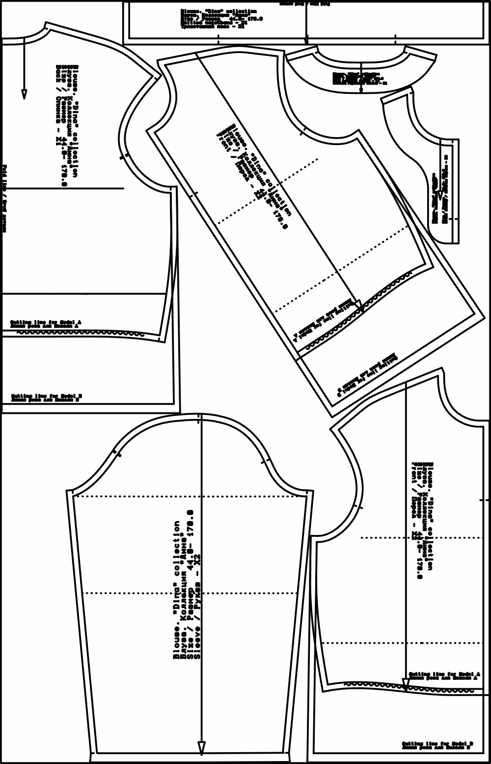 Выкройка блузы. Коллекция с принтами «Дина» фото