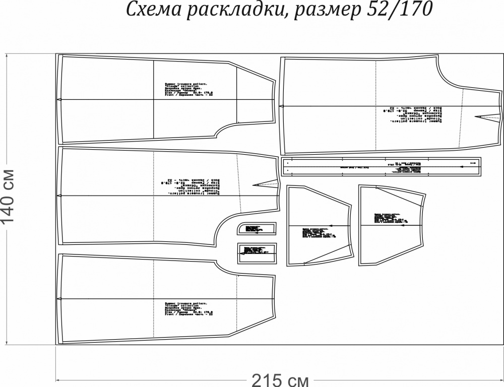 Выкройка летних брюк. Курортная коллекция «Облака» фото