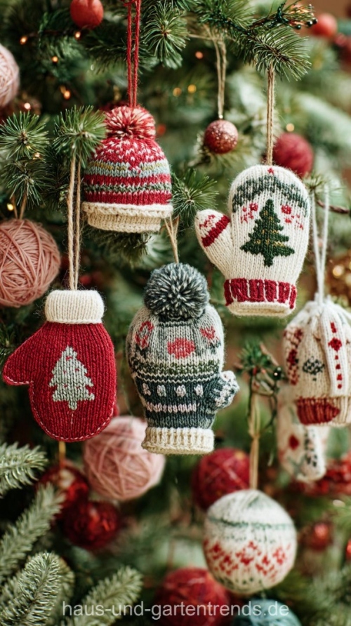 Вязаные ёлочные игрушки: тёплое украшение для зимнего дома фото