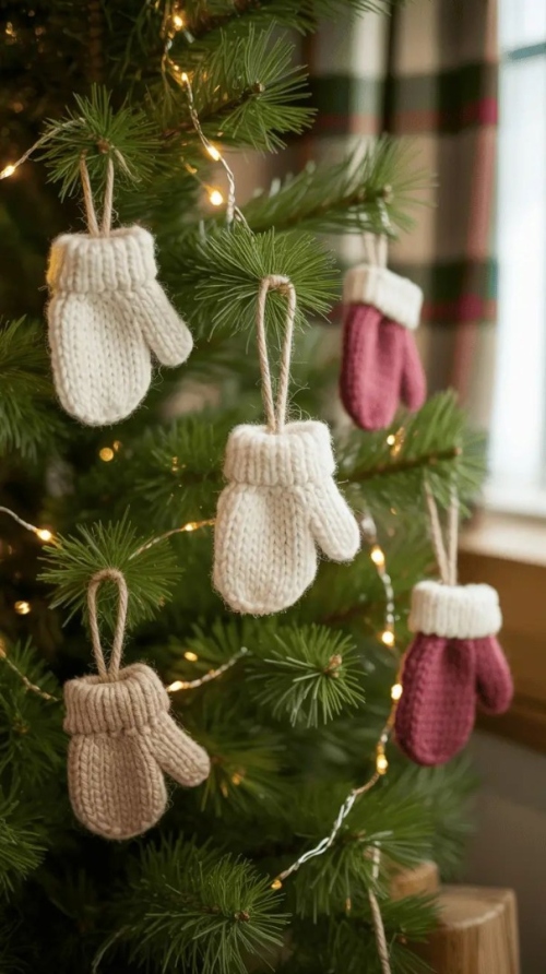 Вязаные ёлочные игрушки: тёплое украшение для зимнего дома фото