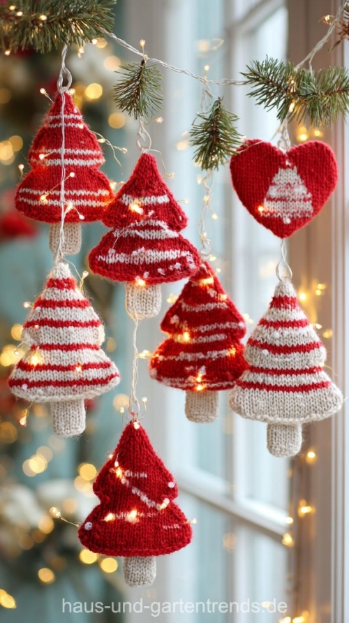 Вязаные ёлочные игрушки: тёплое украшение для зимнего дома фото
