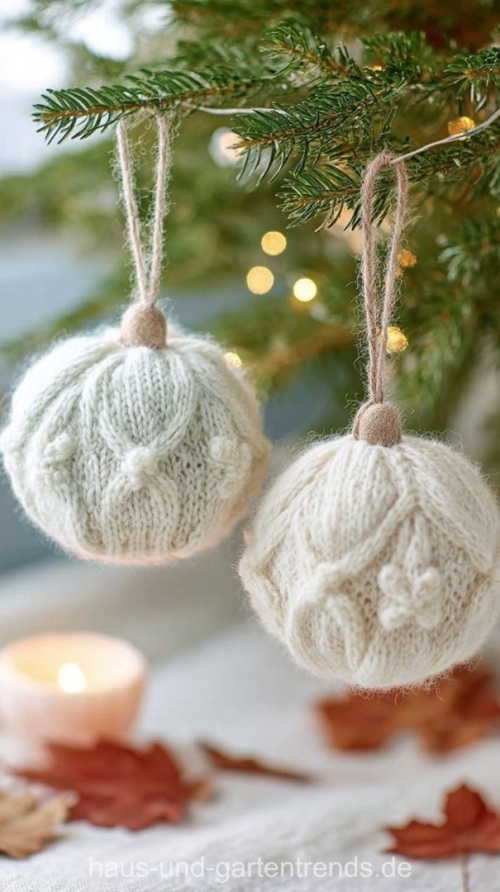 Вязаные ёлочные игрушки: тёплое украшение для зимнего дома фото