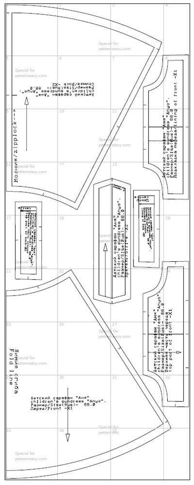 Выкройка детского сарафана «Аня» фото