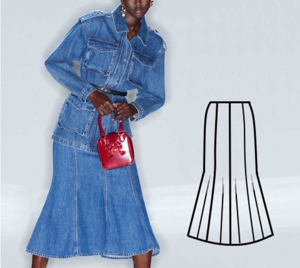 Выкройки юбок по косой: полусолнце, восьмиклинка, годе фото