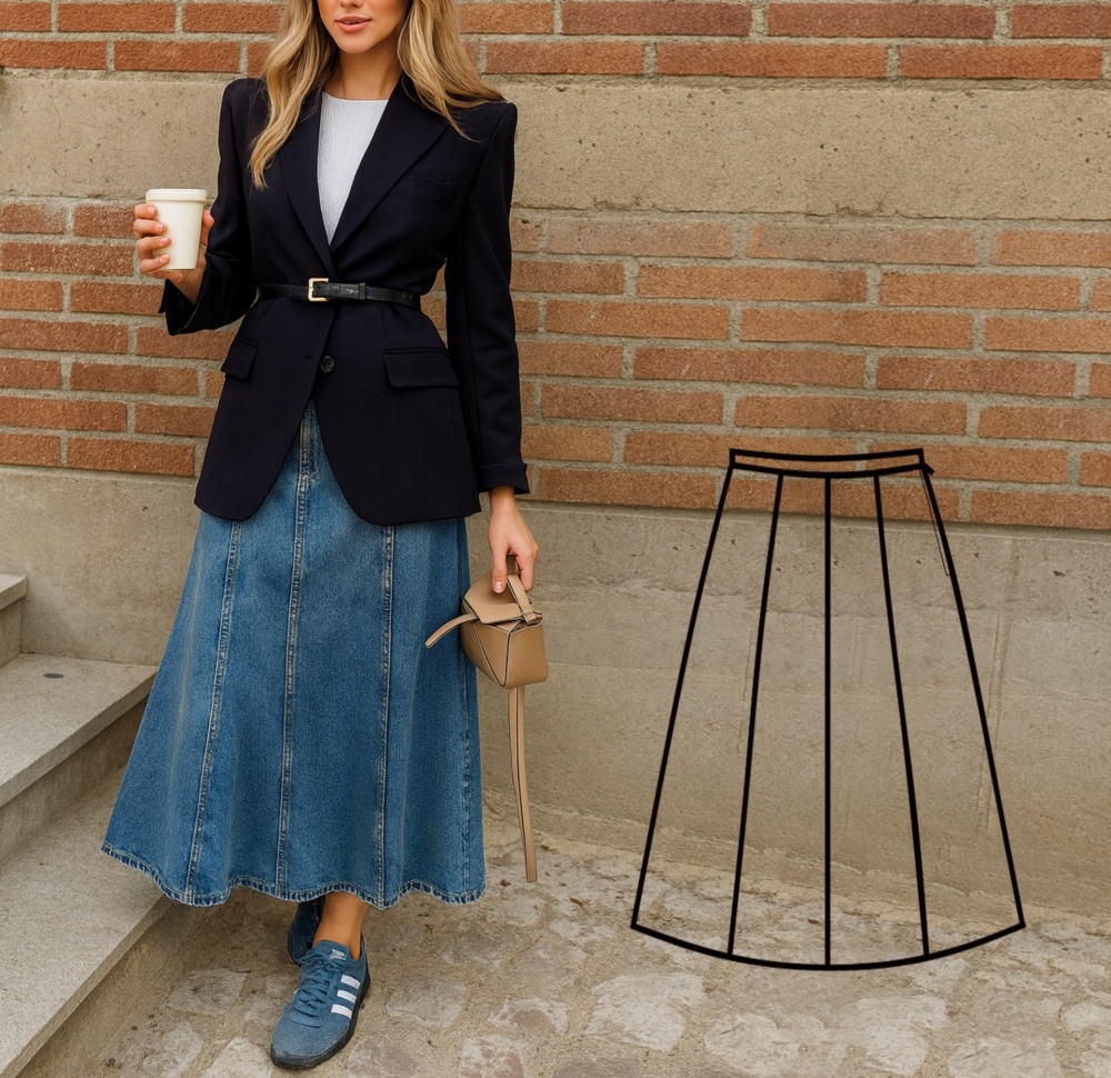 Выкройки юбок по косой: полусолнце, восьмиклинка, годе фото