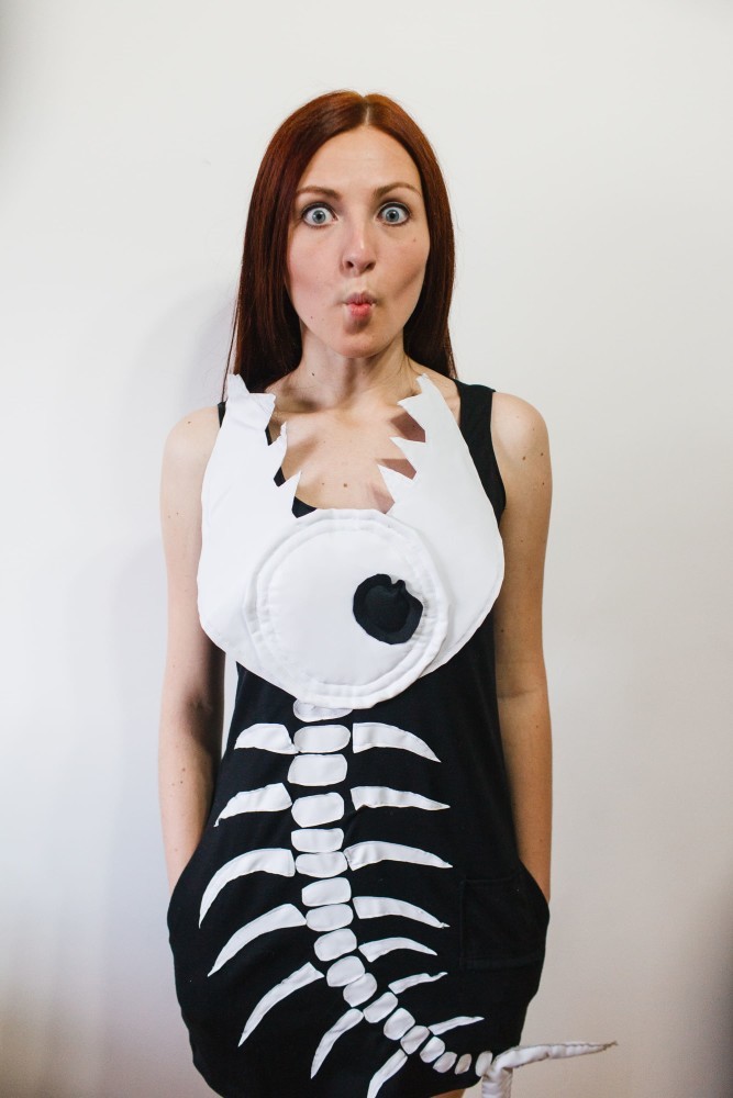 DIY Skeleton Cut Out Shirt