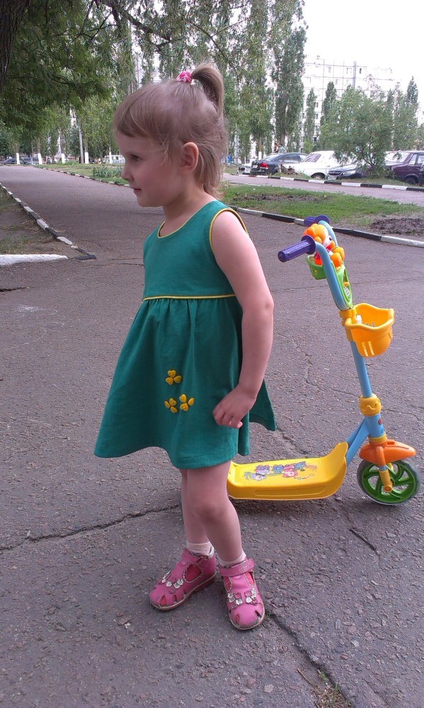 Льняное платье для дочери, 2015 фото