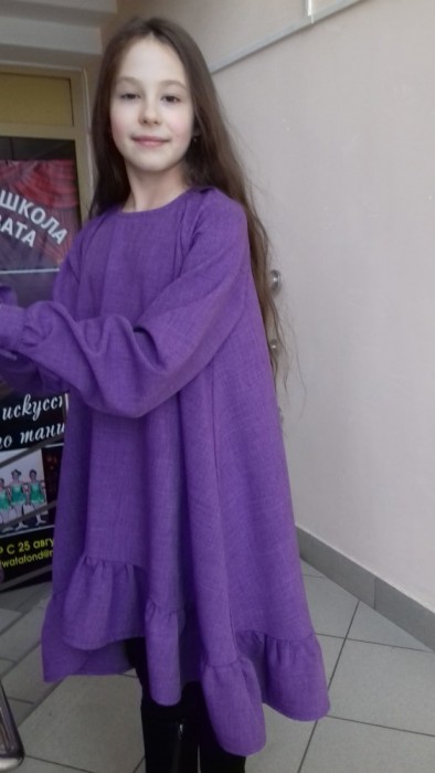 Детское платье с оборкой