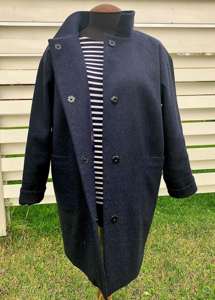 По выкройке прямого пальто фото