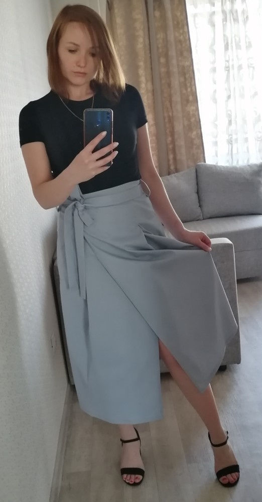 Юбка миди с запахом фото