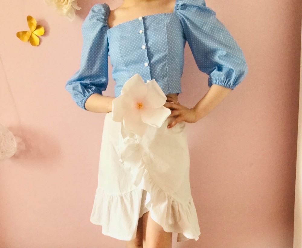 Кроп-топ "Танюша" и летняя юбка с воланом фото