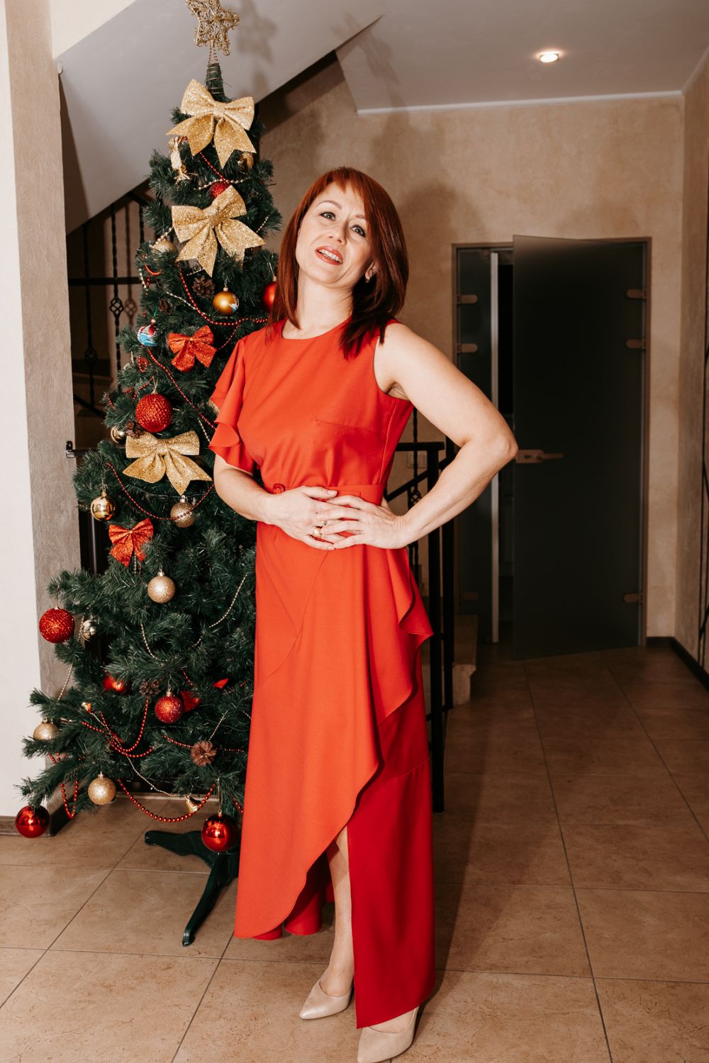 Новогоднее красное платье!!!  фото