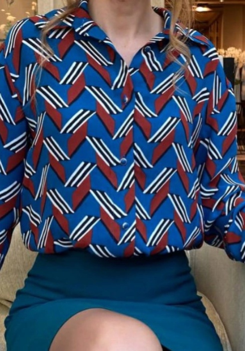 "Звездная" блузка из креп вискозы Prada  