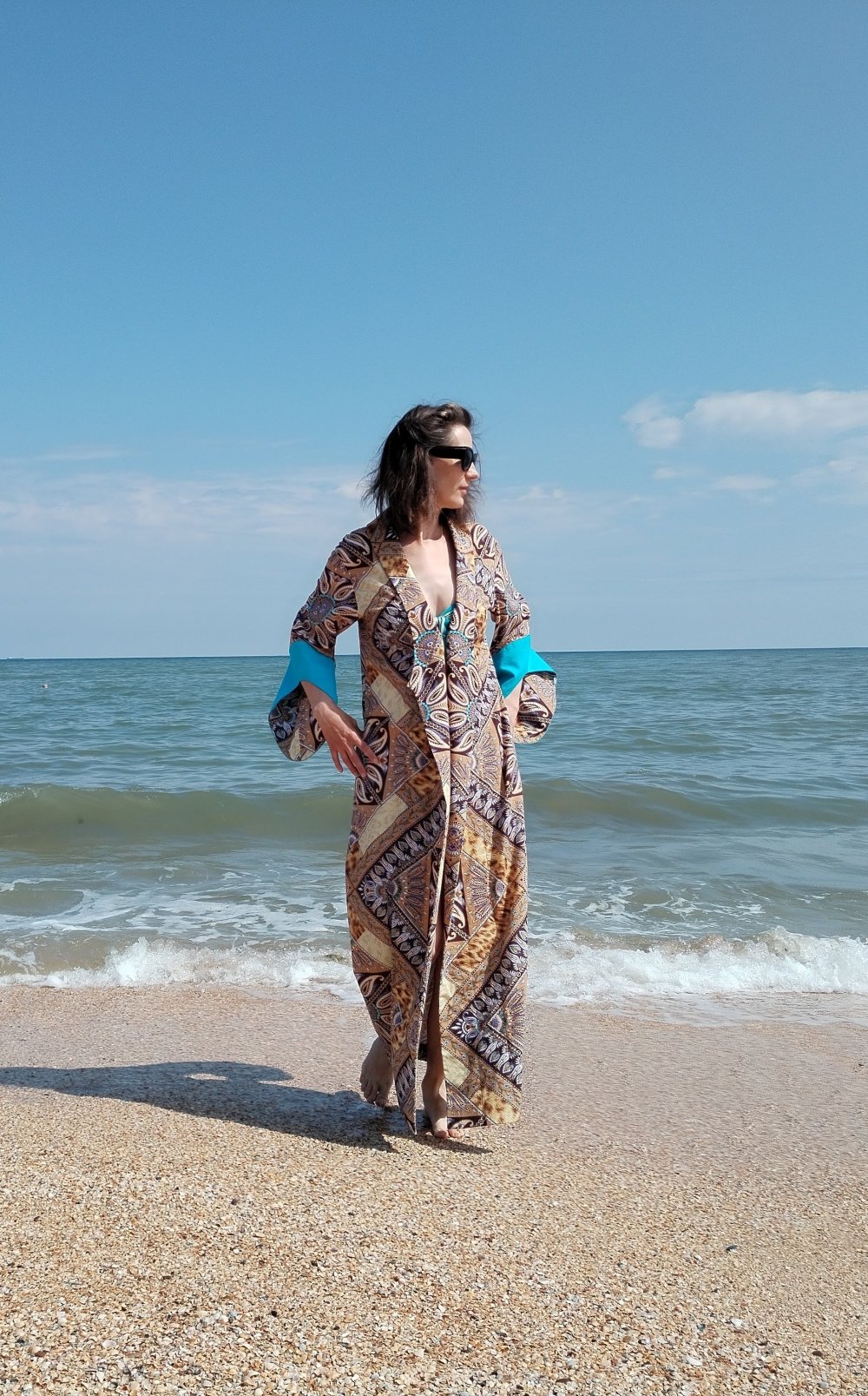 Платье-кимоно для пляжа фото