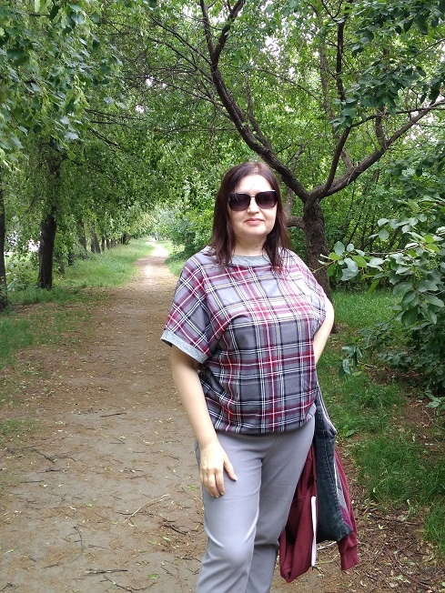 Базовый топ в клетку  фото