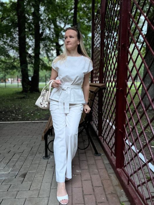 Льняной костюм с брюками «Облака»