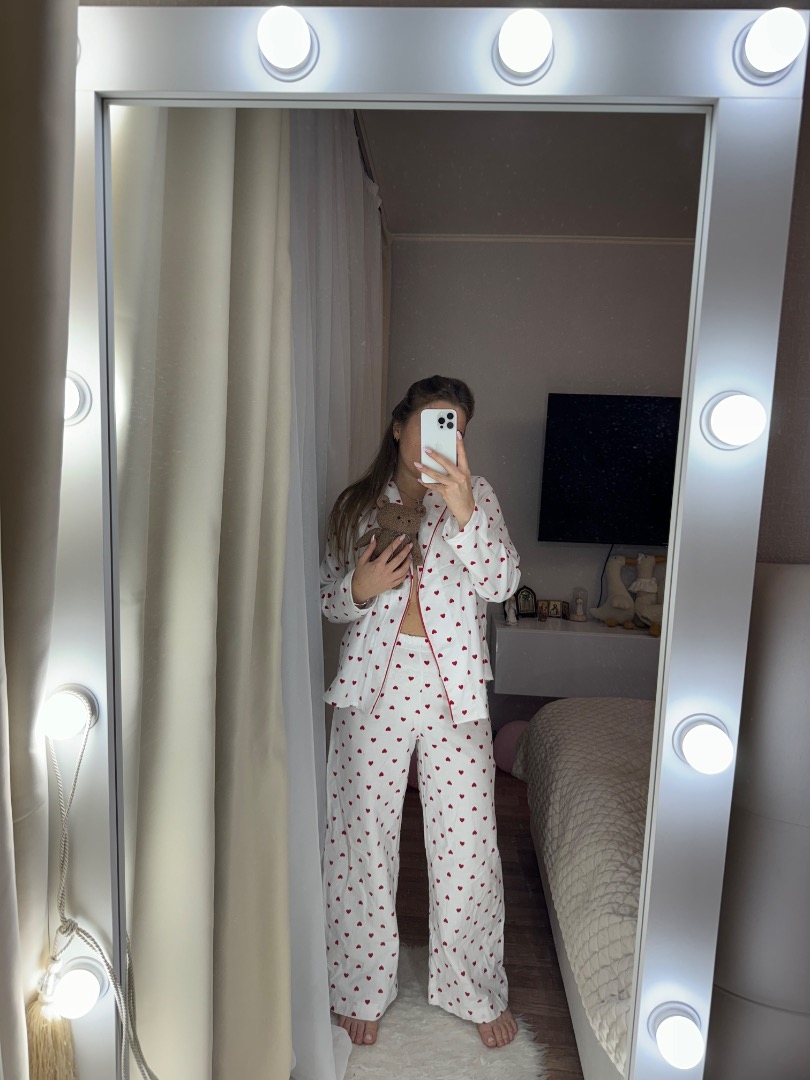 Пижама из фланели в сердечко  фото