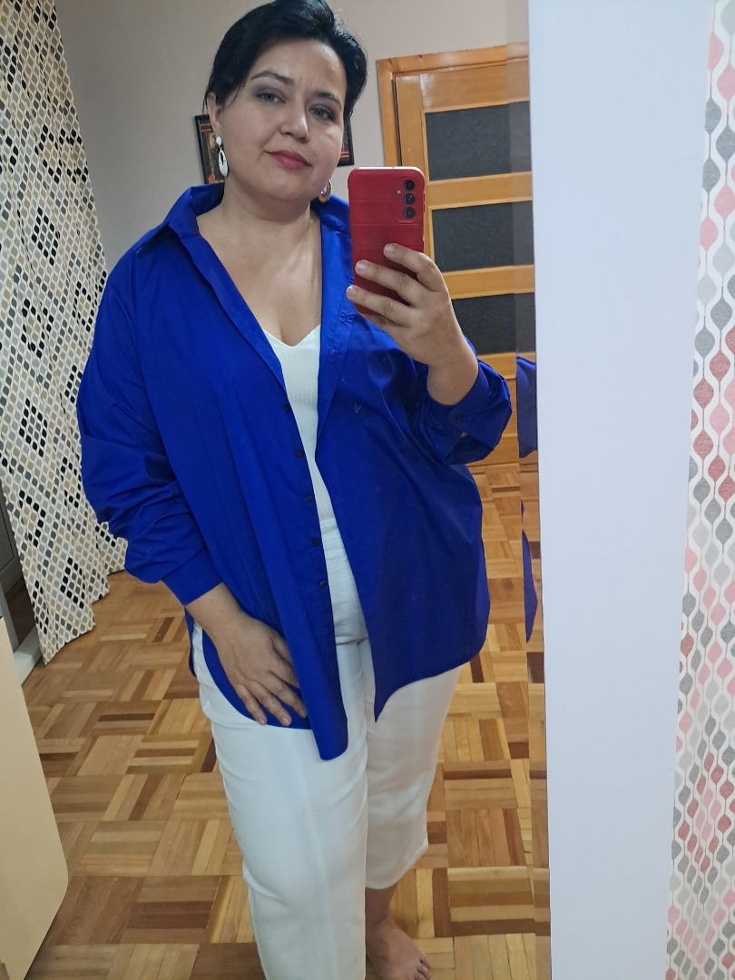 Рубашка ультрамарин фото