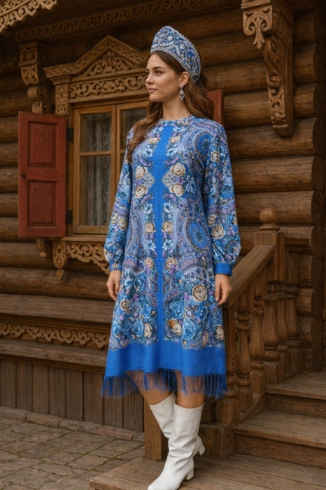 Красота павловопосадских платков в одежде