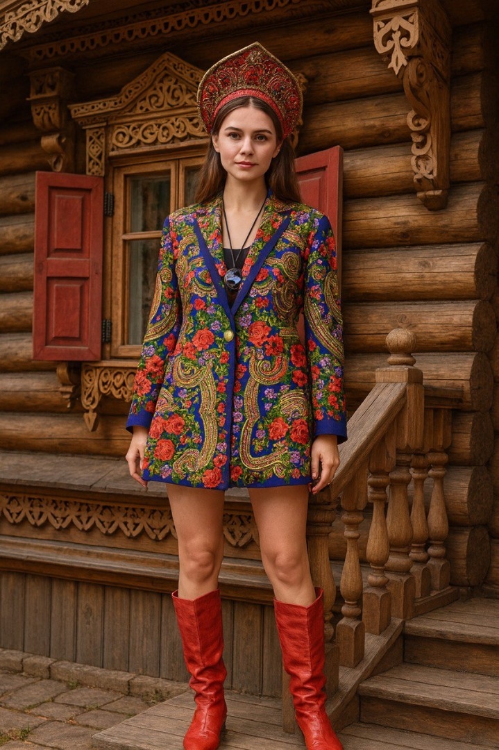 Красота павловопосадских платков в одежде фото