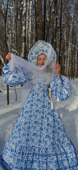 Платье «Снегурочка Гжель»