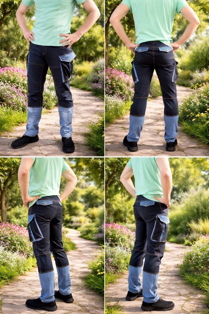 Тактические комбинированные джинсы карго фото