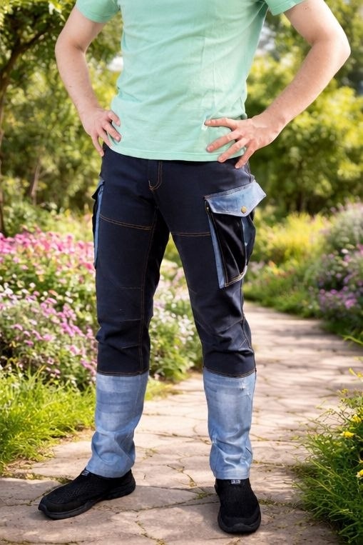 Тактические комбинированные джинсы карго фото