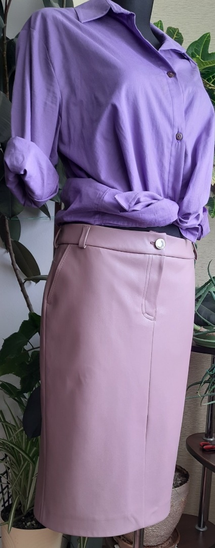 Юбка-карандаш из экокожи фото