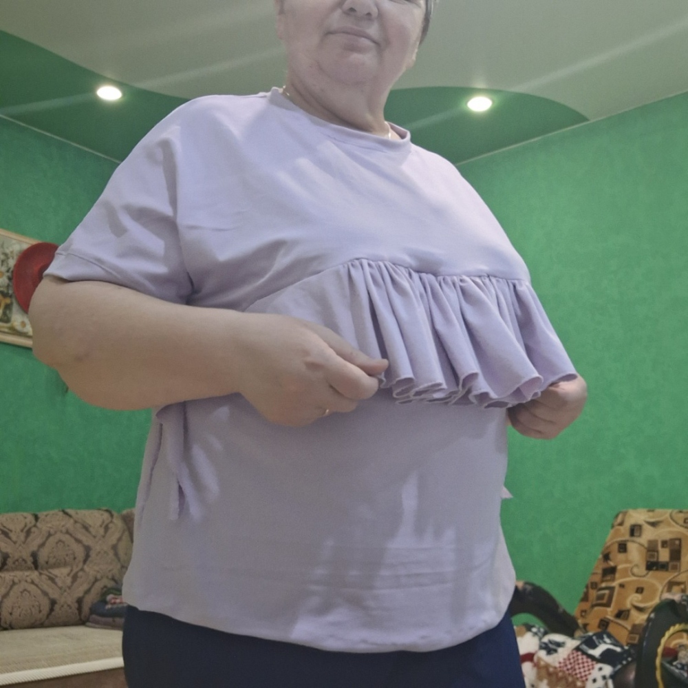 Выкройка свободной блузы с воланом фото