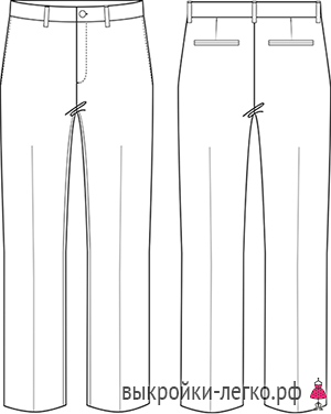 Выкройка-основа мужских брюк