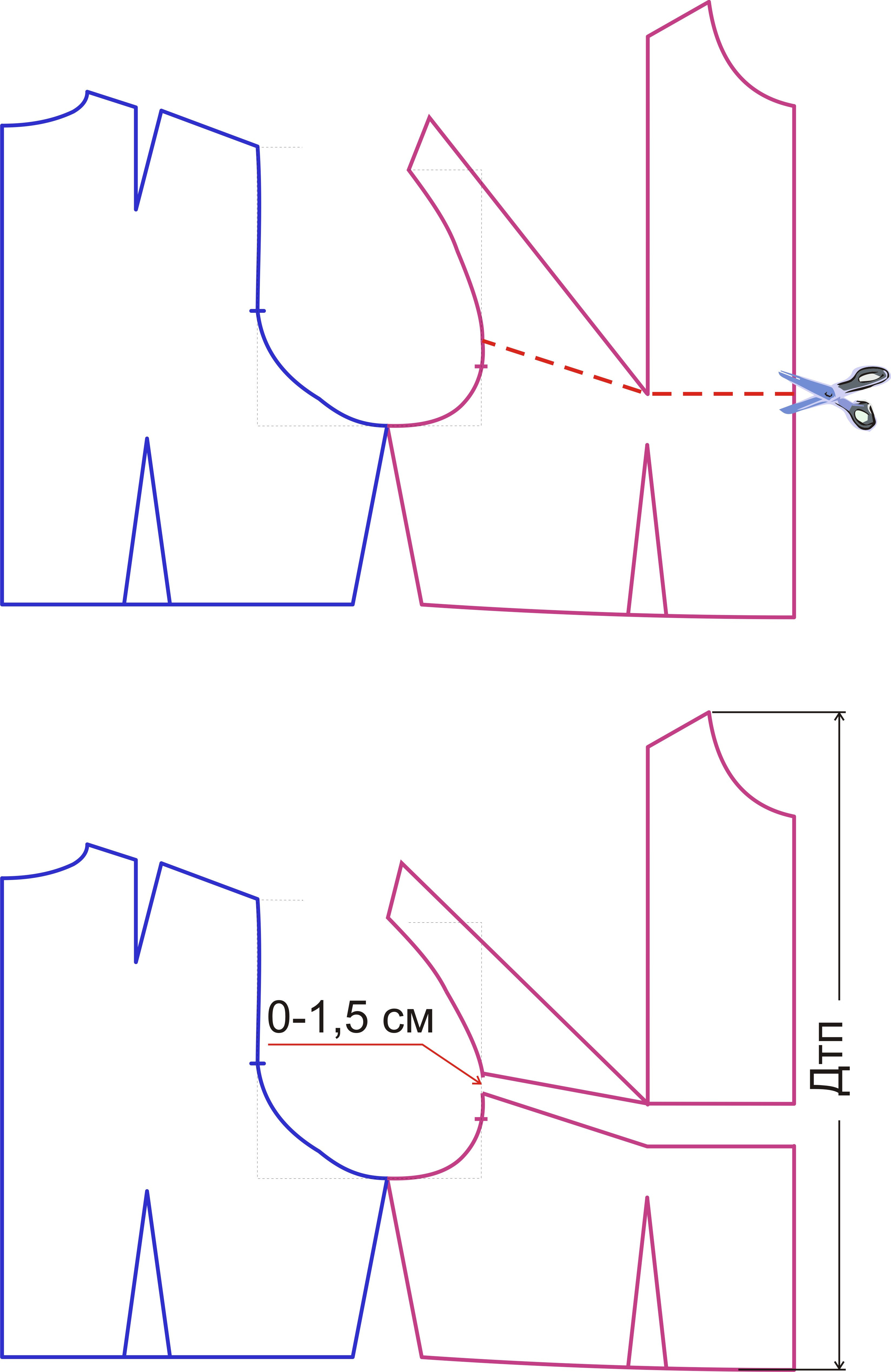 корректировка выкройки на большую грудь фото 106