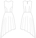 Выкройка платья с асимметричной юбкой
