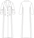 Выкройка прямого пальто с рукавами а-ля кафтан