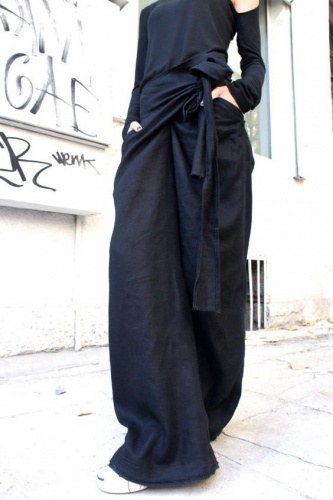 Брюки с запахом "Восток". Инструкция по распечатке выкроек и последовательность пошива