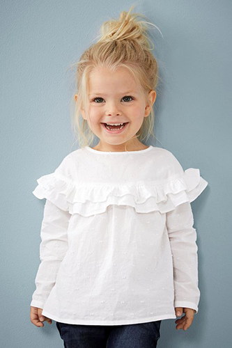 Как сшить блузу с воланом для девочек. Фото-мастер-класс.