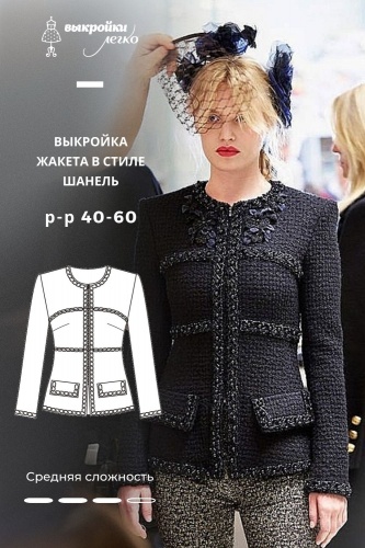 Моделируем выкройку жакета в стиле Шанель (Chanel)