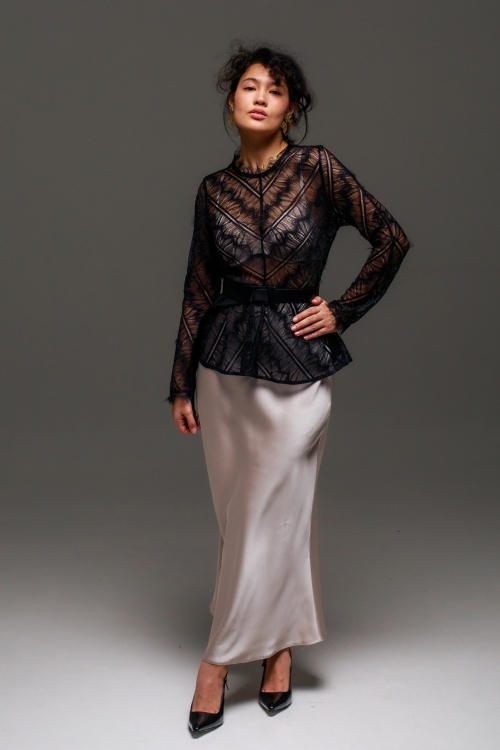 Выкройка блузы из кружева. Праздничная коллекция «Джоконда»_normal