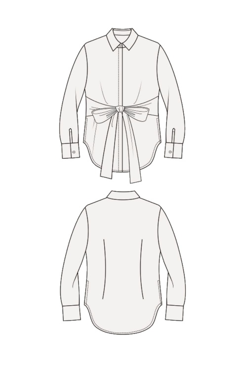 Блузка С Бантом - Выкройка #2461