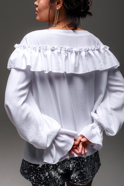 Выкройка блузы с рюшами. Праздничная коллекция «Джоконда»_normal