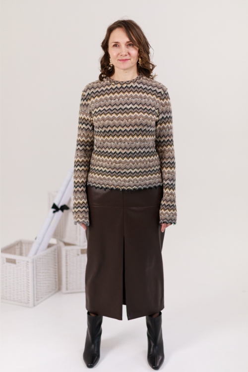 Выкройка лонгслива с палантином. Коллекция «Пятница»_normal