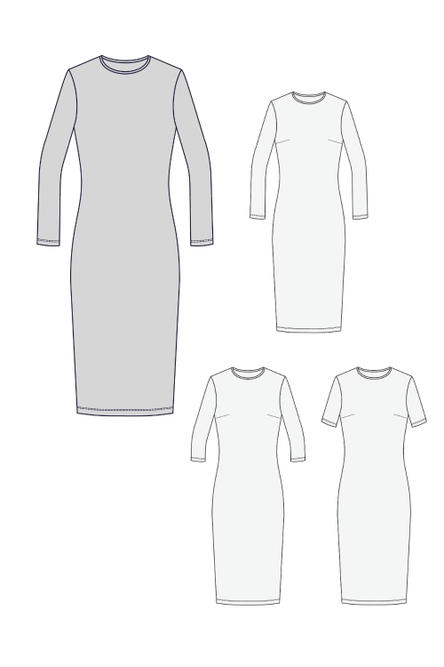Выкройка базового трикотажного платья и топа_normal