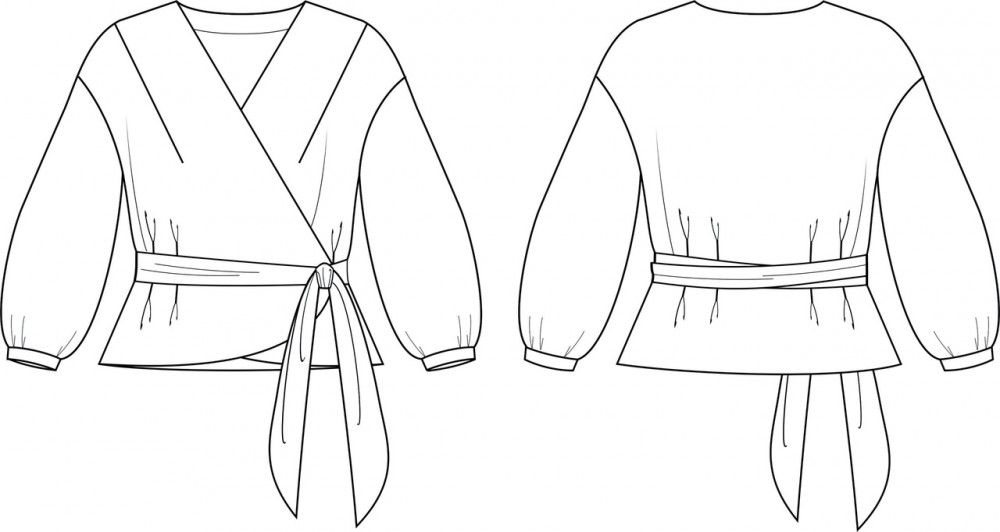 Выкройка блузы "Джун" (р-р 36-64) фото