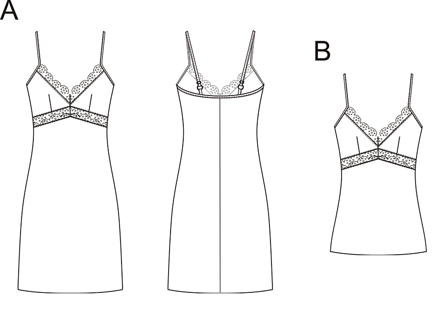 2 в 1: Выкройка платья-комбинации и топа (р-р 40-60) фото